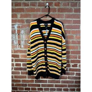 NWT Sweet Society Candy Corn Sweater Striped Eyelash Halloween Size Small New